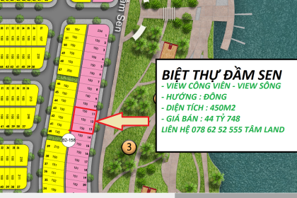 BÁN 3 LÔ BIỆT THỰ NAM HÒA XUÂN ĐẦM SEN - VIEW SÔNG - VIEW SÔNG VIÊN
