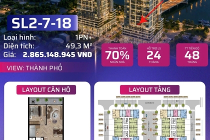 BÁN CĂN HỘ S LIGHT TOWER CĂN 1 PHÒNG NGỦ